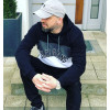 BLUZA KANGURKA MĘSKA SLU STRIPE HOODIE CZARNY GRAFIT BIAŁY